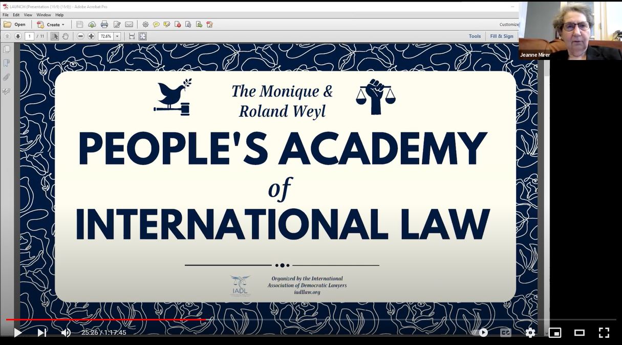 The People's Academy of International Law First Class