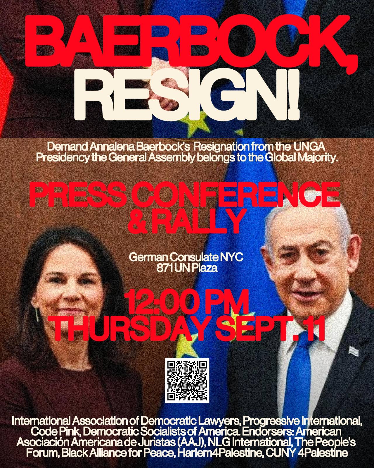 International and U.S. Based Organizations to Call for Resignation of Annalena Baerbock from Role as President of UN General Assembly