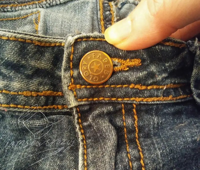 How to Replace the Button on a Pair of Jeans (with a New or Used Jeans  Button!) - I Am Sew Crazy