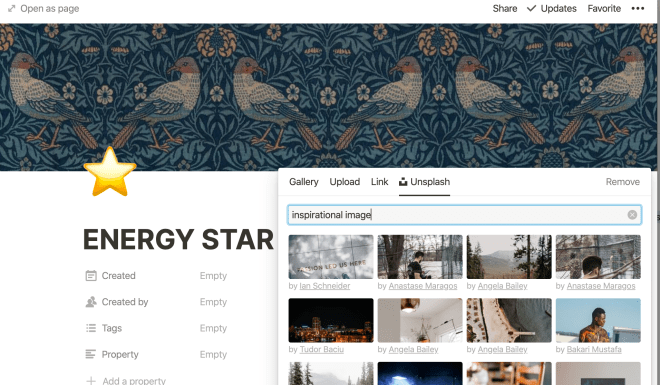 Unsplash Integration - Notion