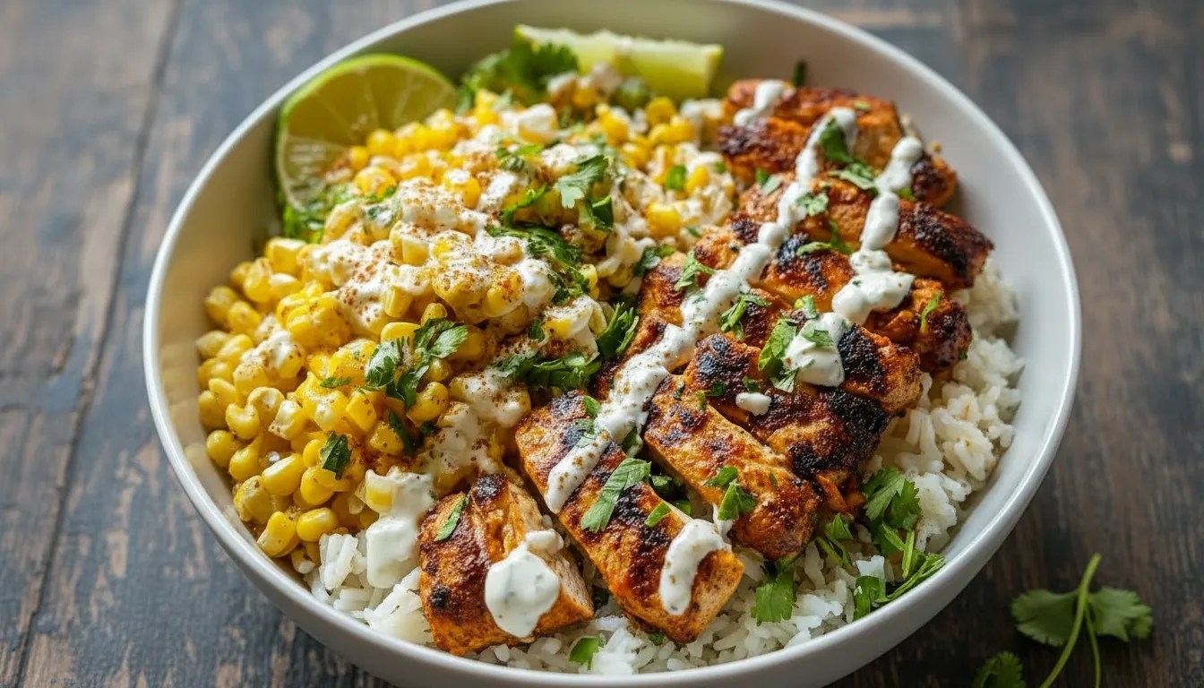 Street Corn Chicken Rice Bowl