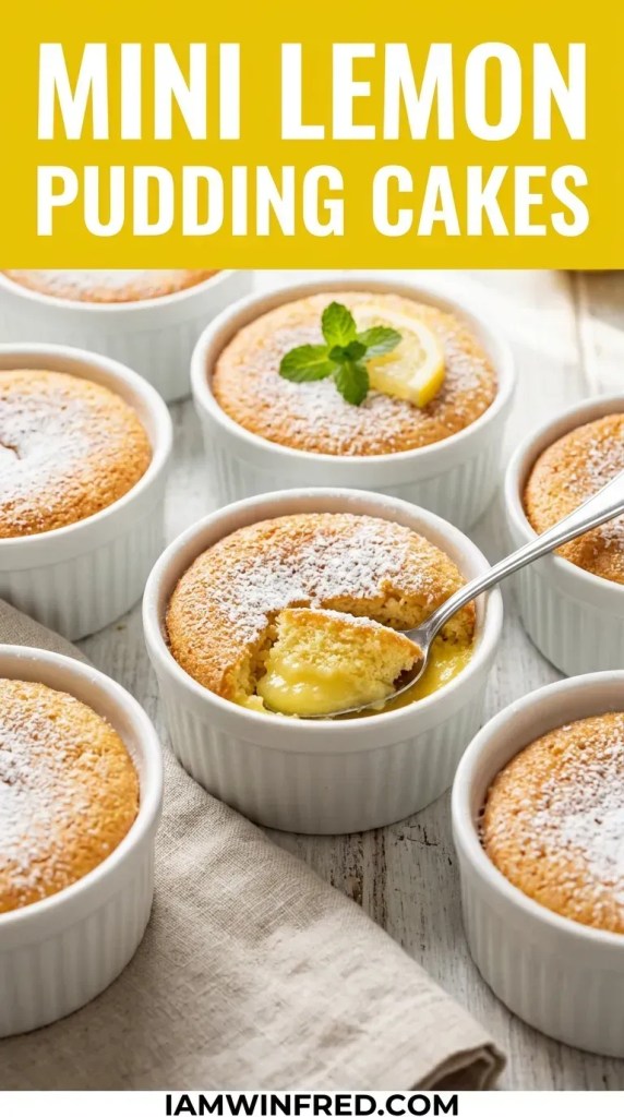 Mini Lemon Pudding Cakes 3 Mini Lemon Pudding Cakes