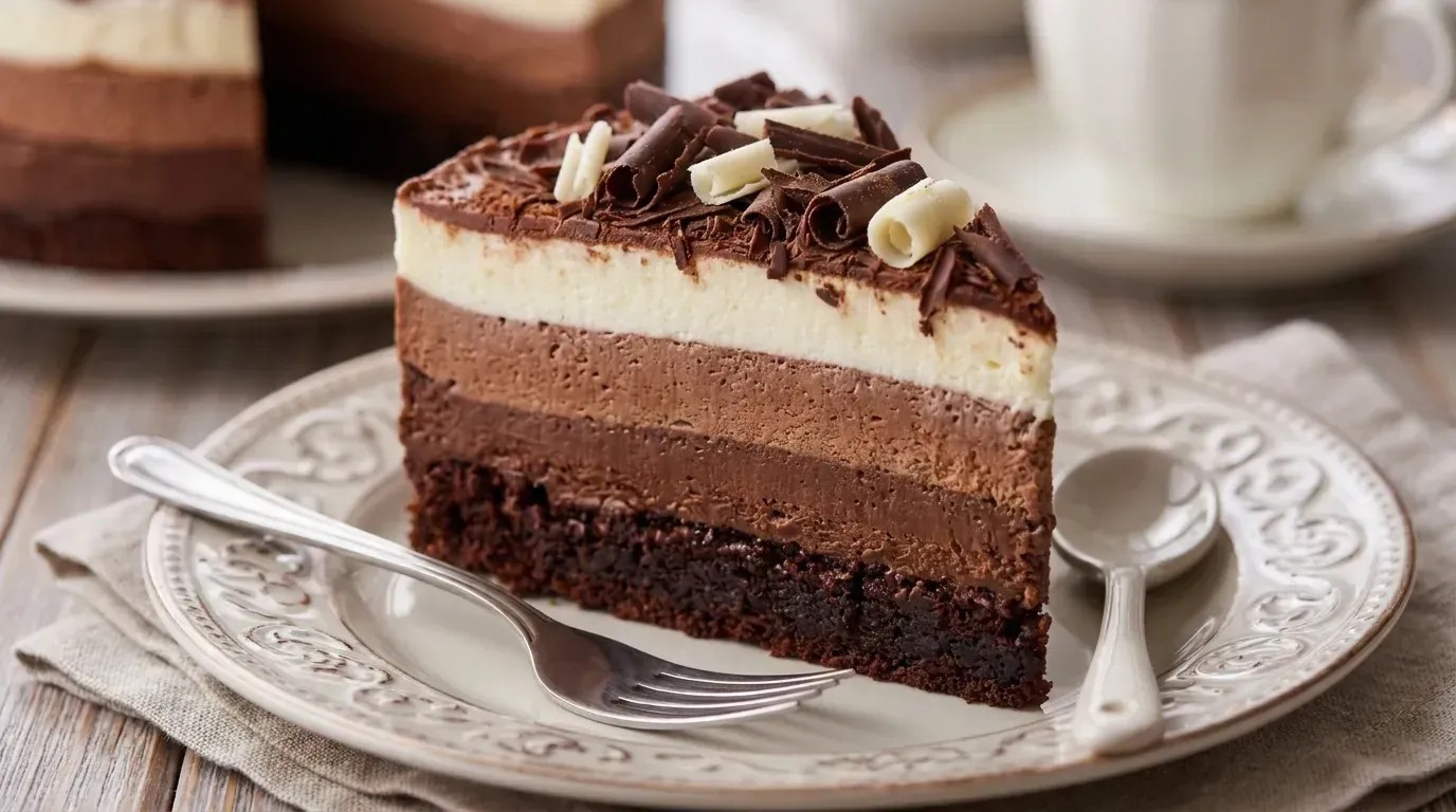 Triple Chocolate Mousse Cake Recipe