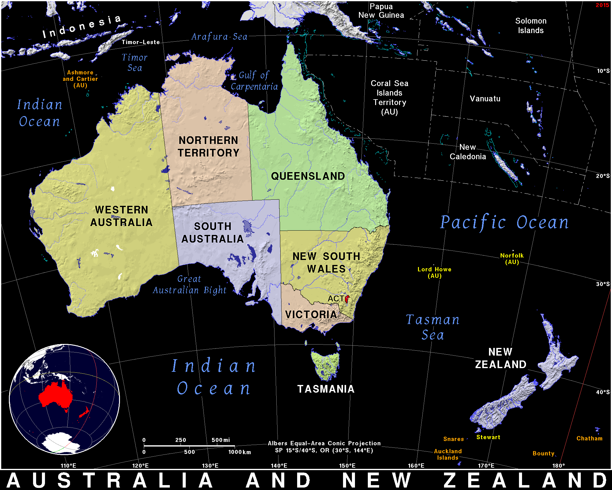 Australia And New Zealand Public Domain Maps By PAT The Free Open Aunzblk 