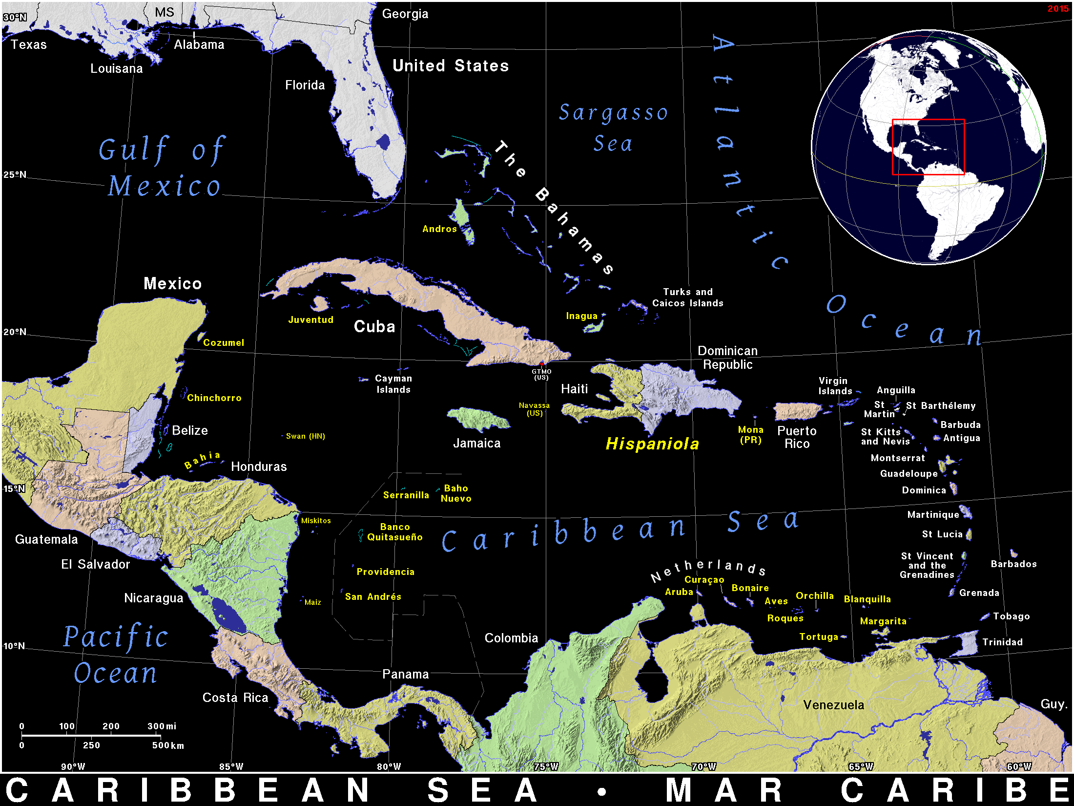 Caribbean Public Domain Maps By PAT The Free Open Source Portable Cariblk 
