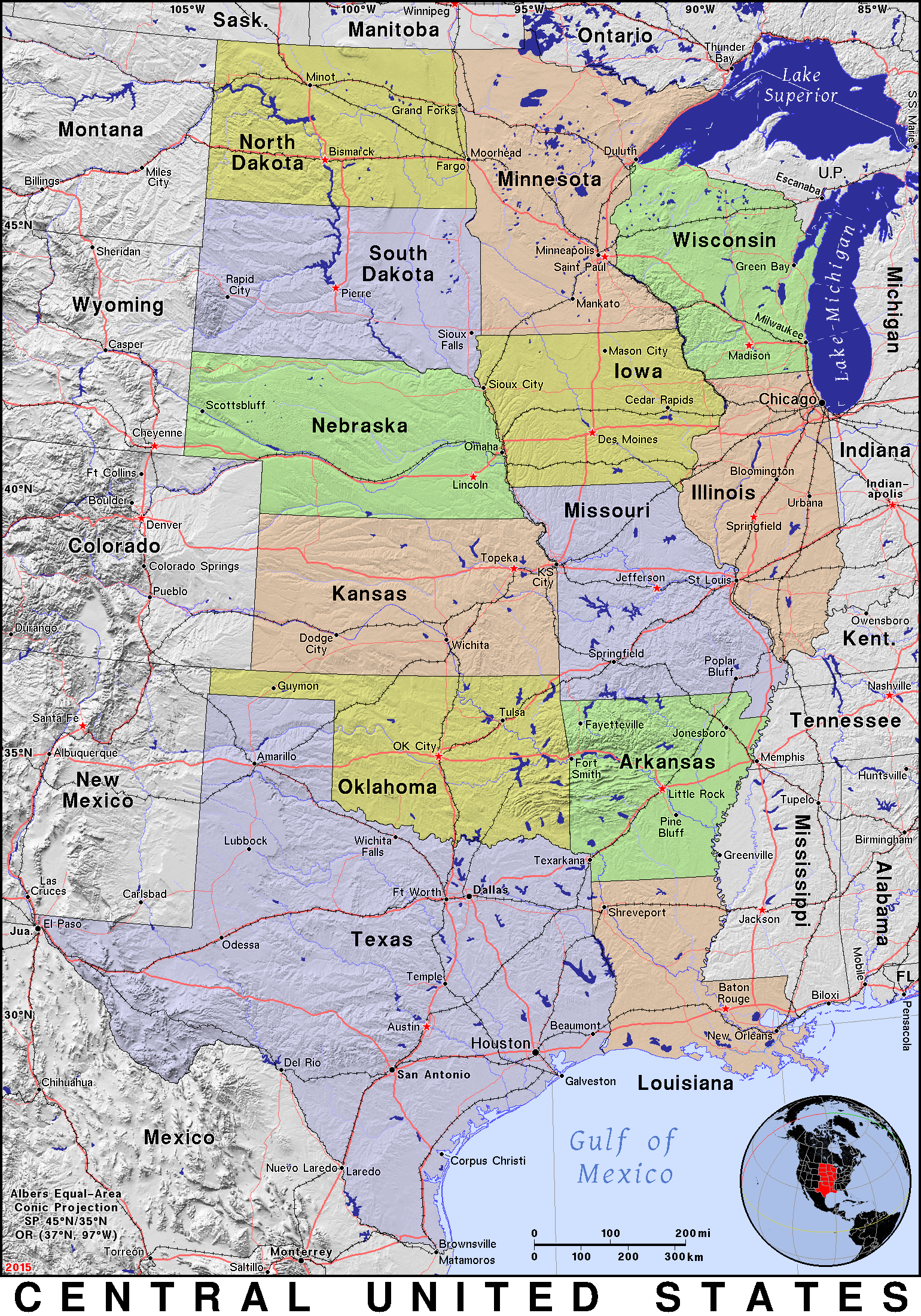 Central United States Public Domain Maps By PAT The Free Open Cusablu 