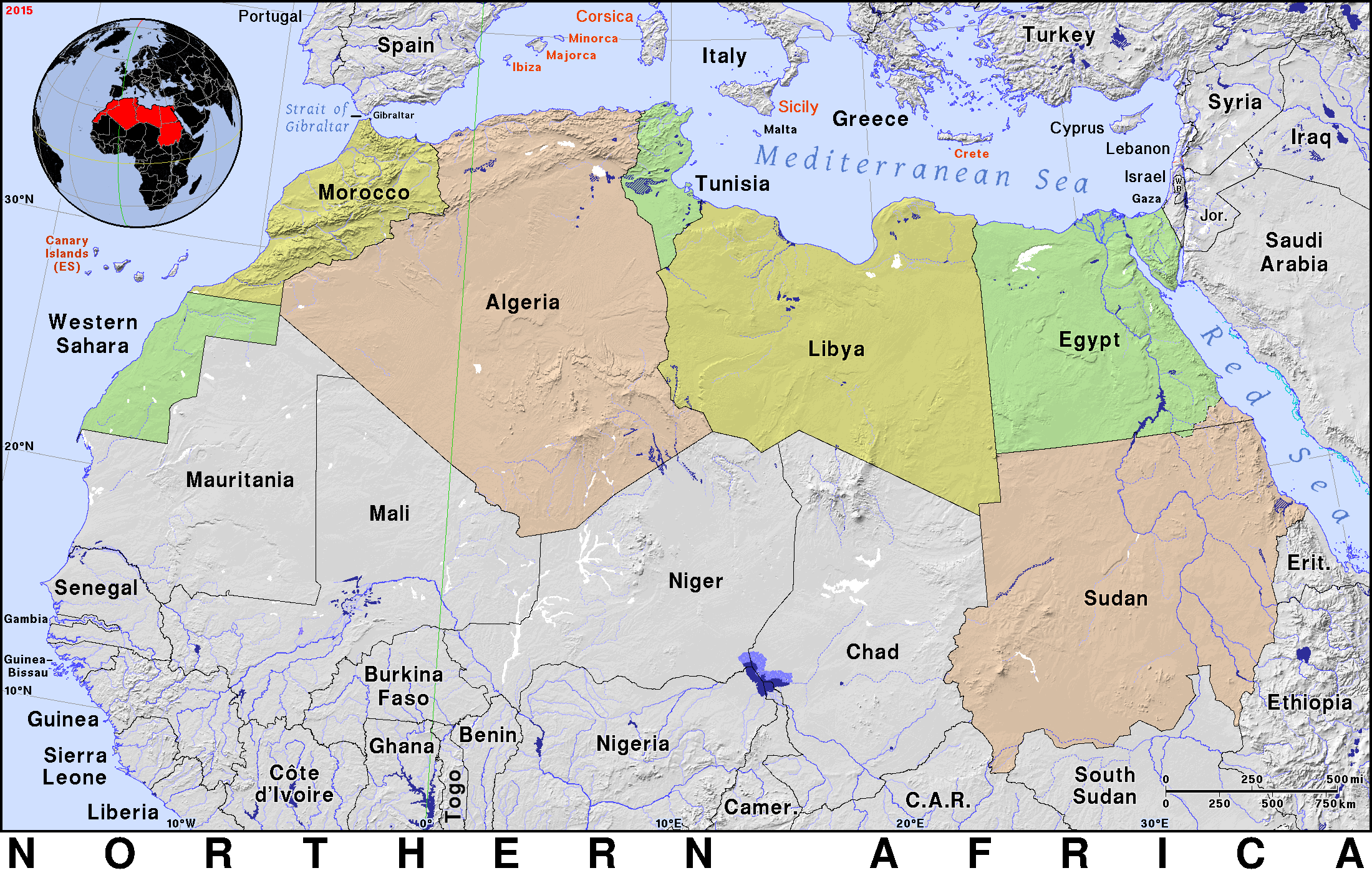 Northern Africa Map Nafrblu 