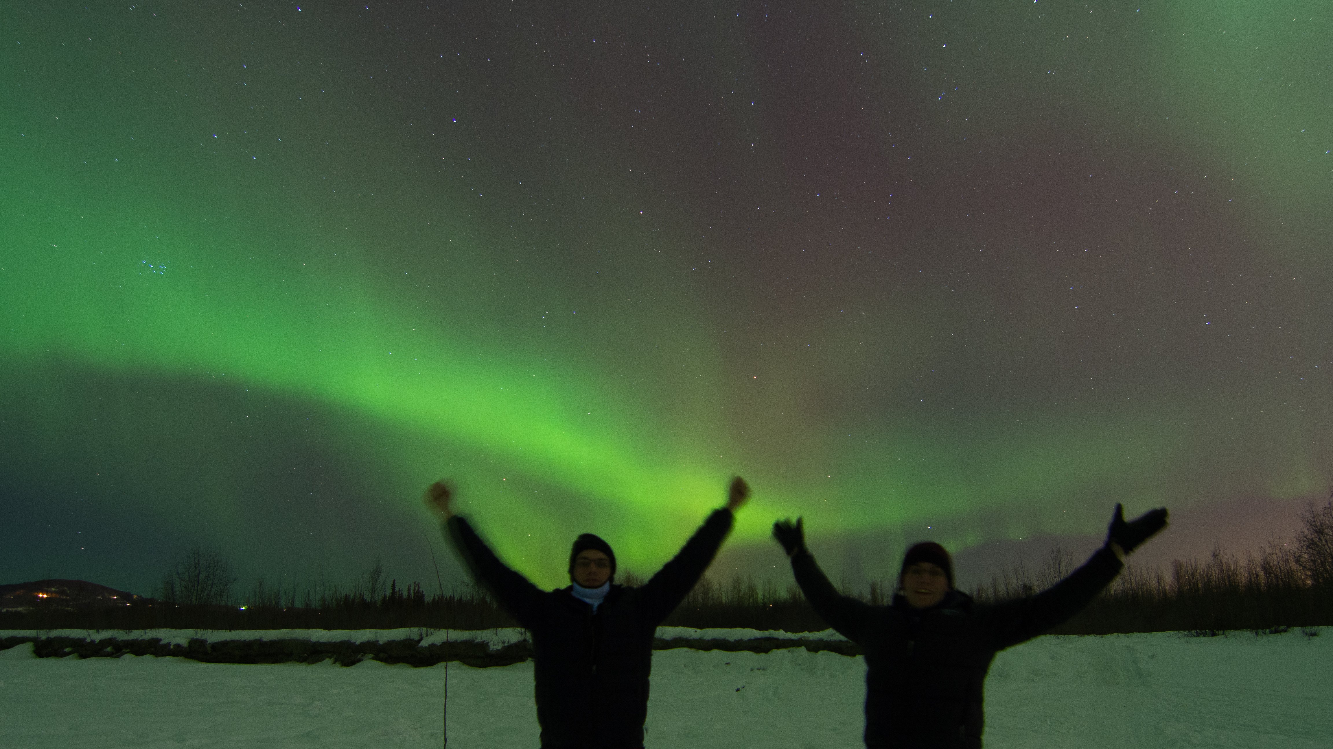 Aurora over the Tanana River, Fairbanks, AK. kP5 02/28/14