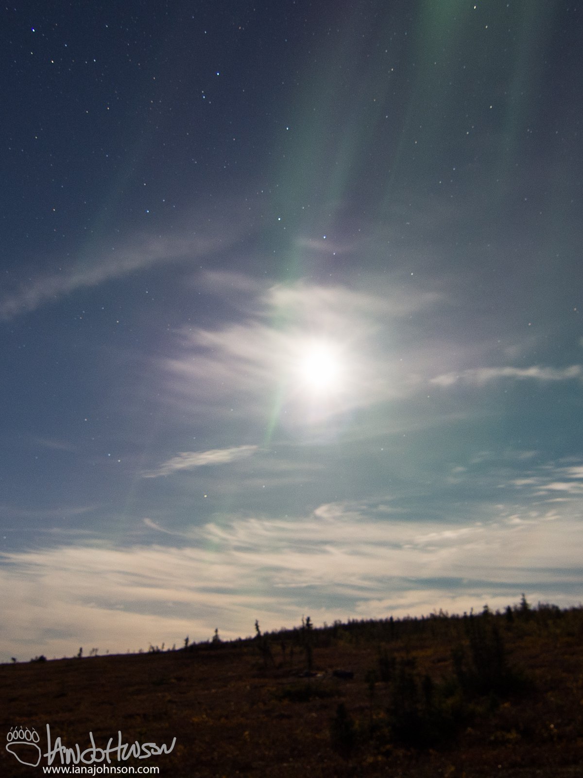 The moon and the Aurora!