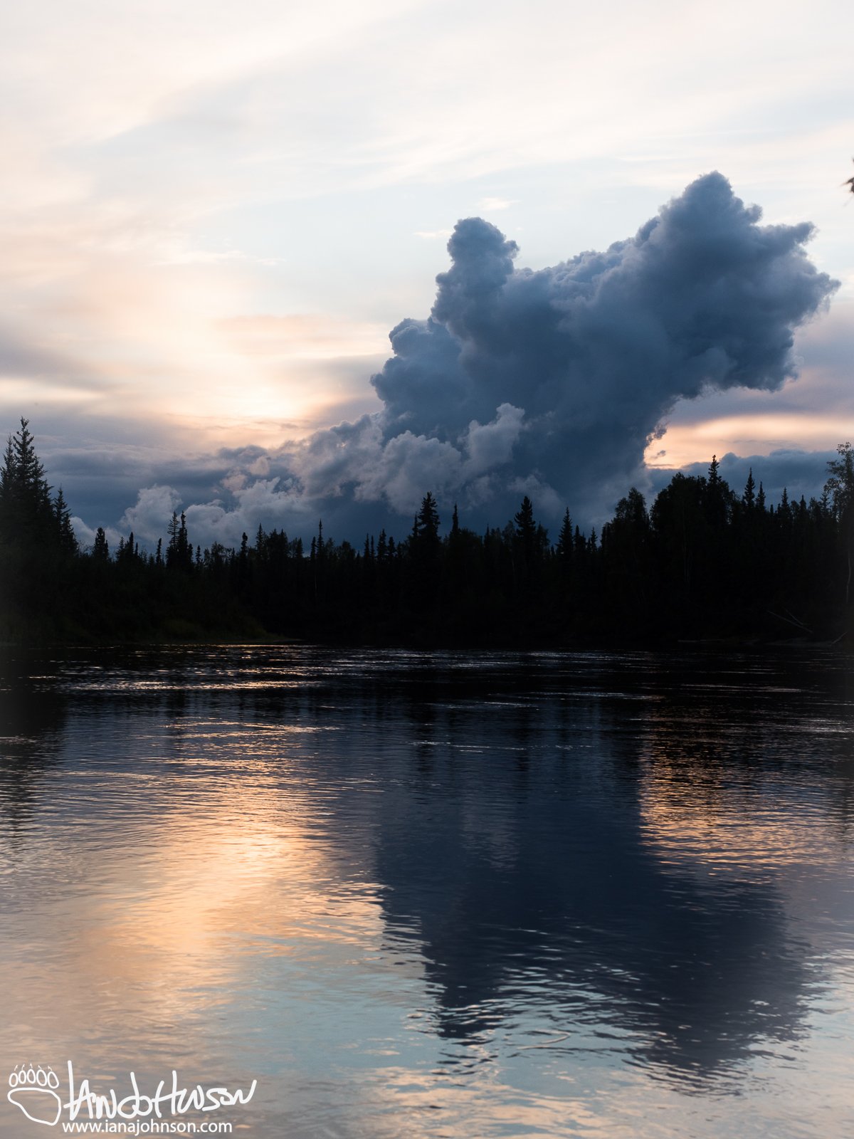 August 16th : Dramatic clouds in a sunset over Chena River