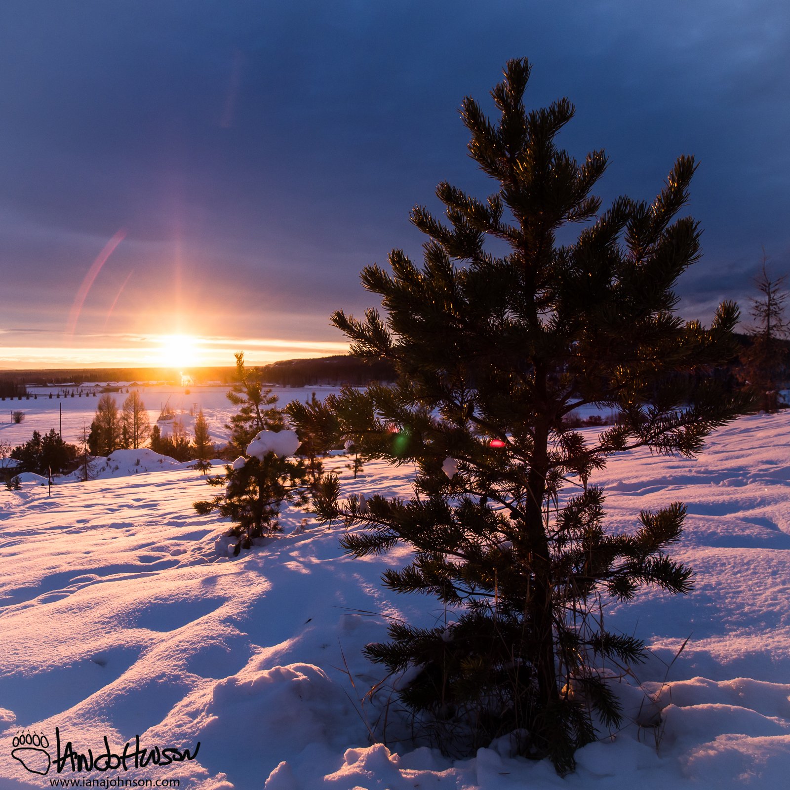 January 13th : My first sunset since returning to Alaska because of clouds the previous days