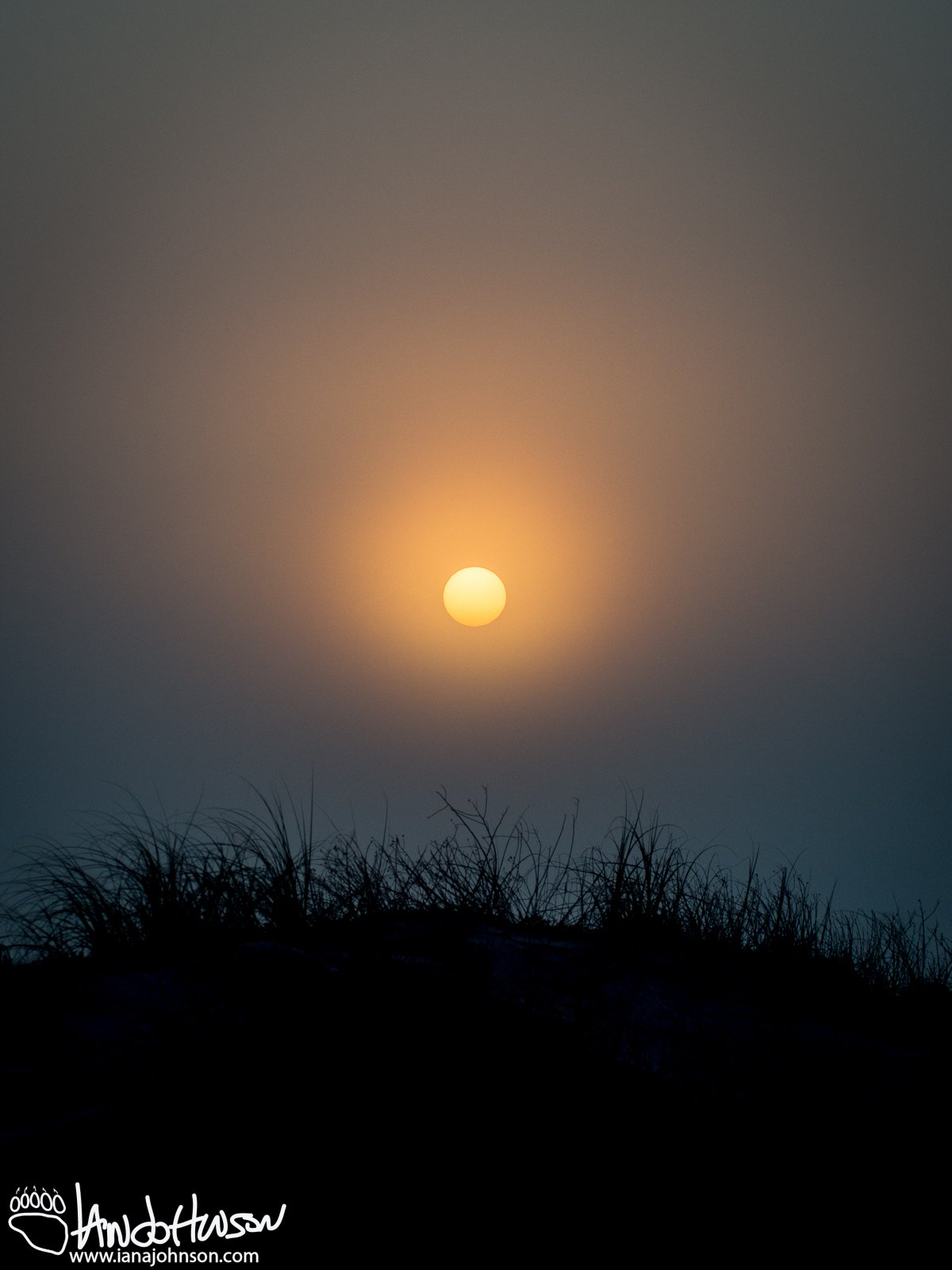 Foggy sunset on South Padre Island