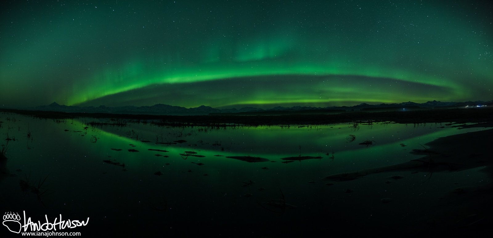 Yakutat Glacier, Aurora, Iceberg, Northern Lights, Alaska