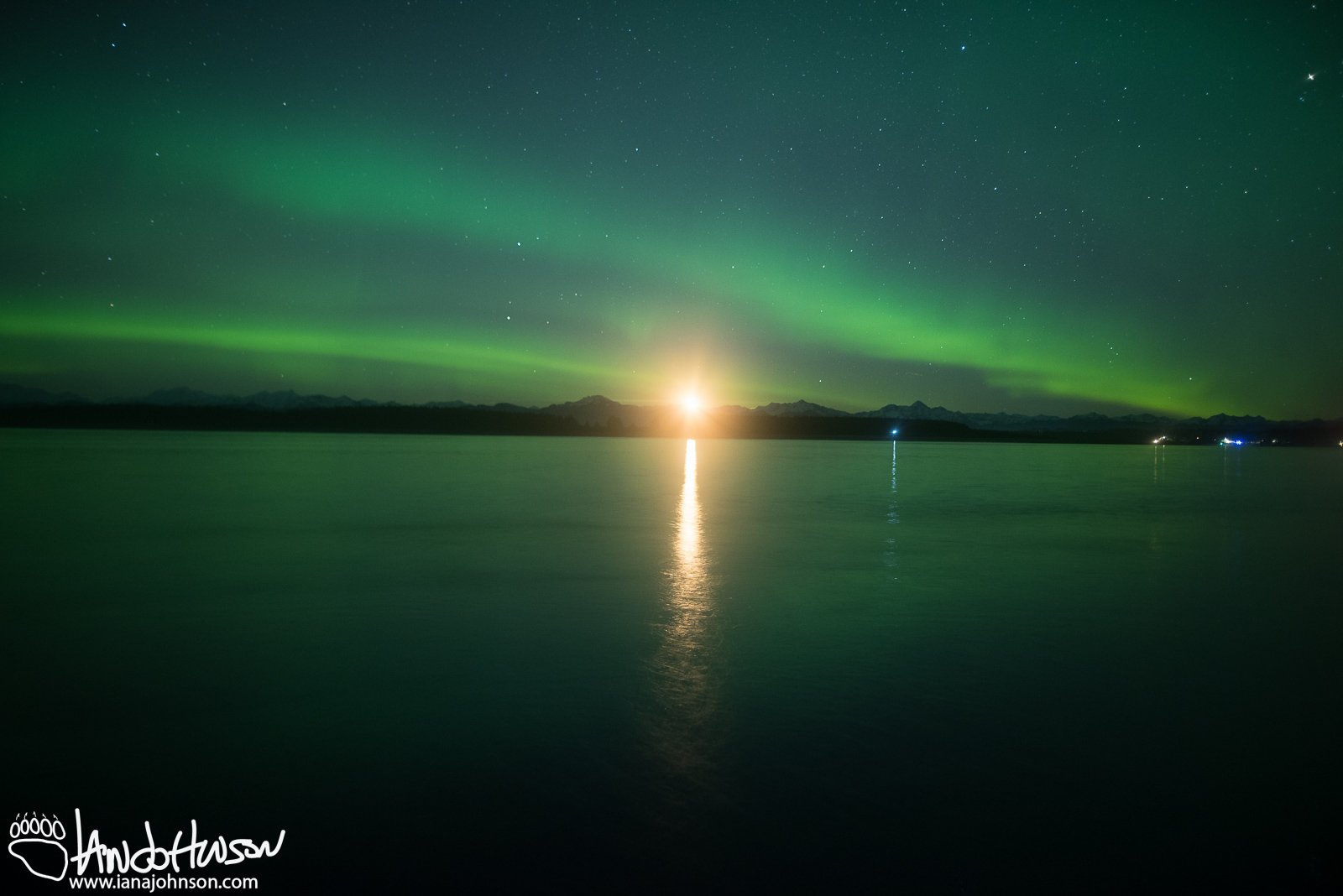 Yakutat Glacier, Aurora, Iceberg, Northern Lights, Alaska