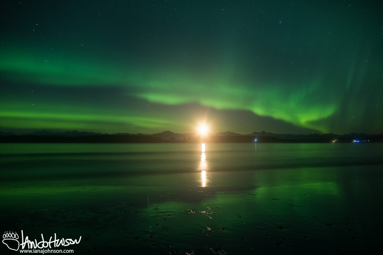 Yakutat Glacier, Aurora, Iceberg, Northern Lights, Alaska