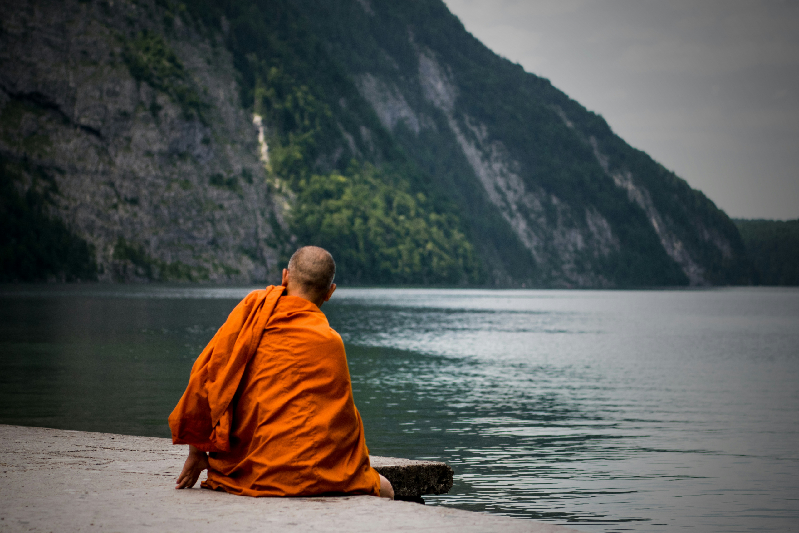 Monk by Lake
