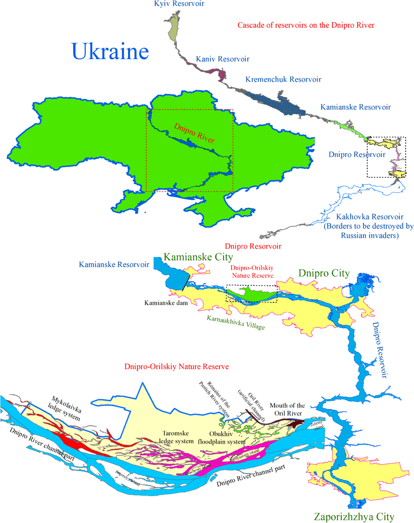 Dnieper River Map Dnieper Reservoir Cascade Wikiwand DNIPRO RIVER 