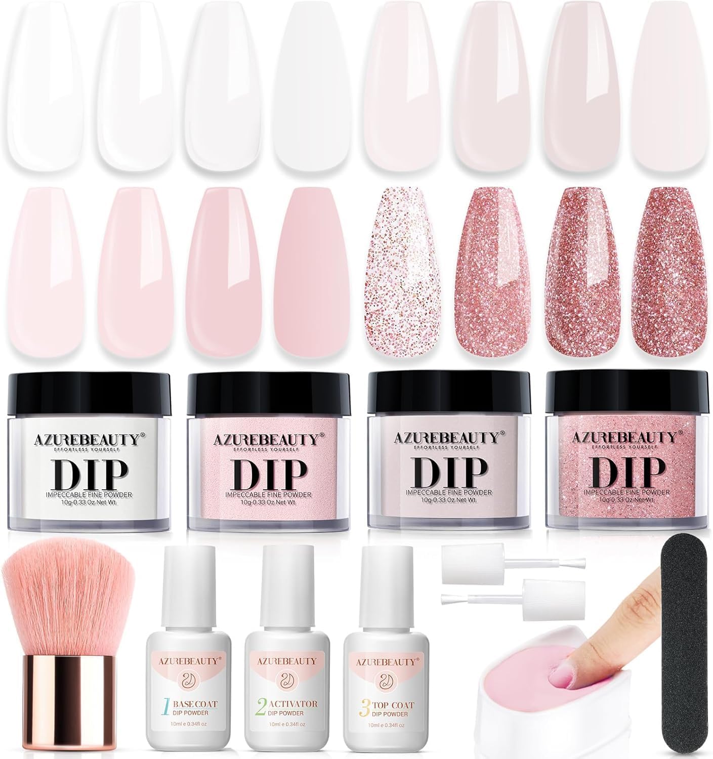 Velorine Glitter Soft Pink Dip Powder Nail Kit