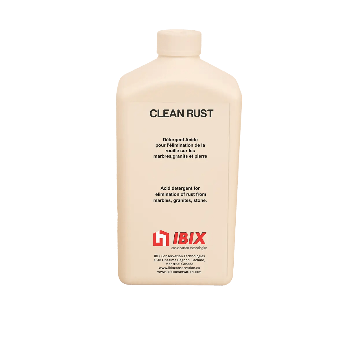 Acid cleaner for rust removal from natural stone