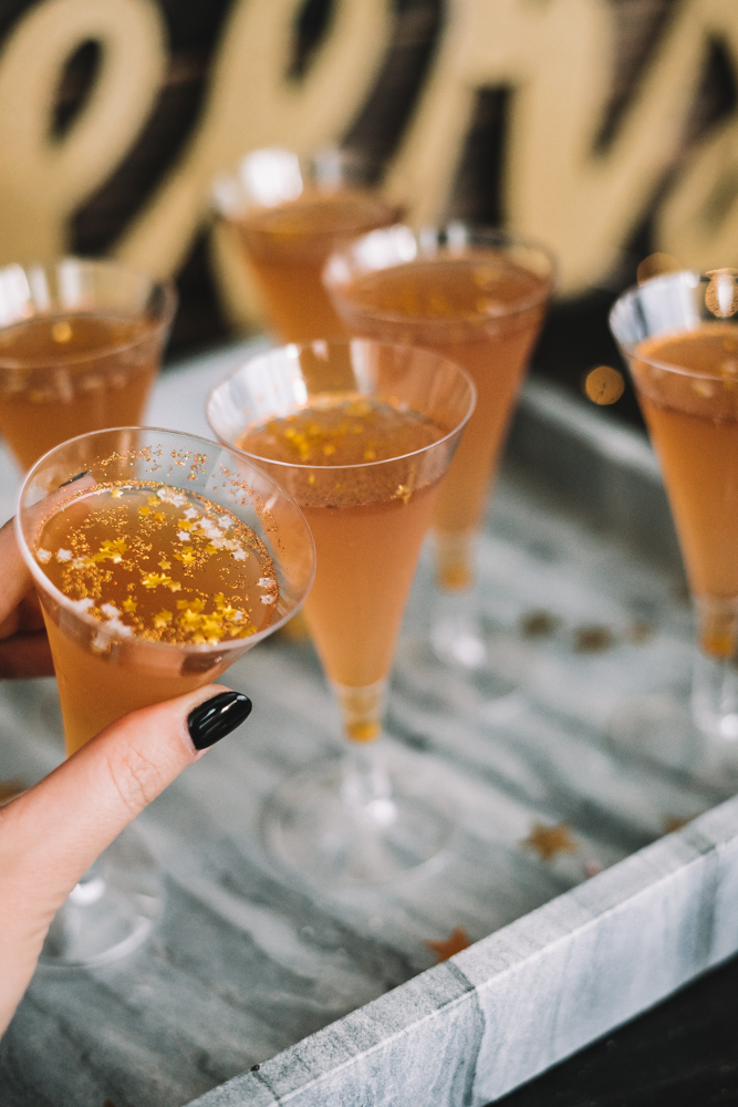 Champagne Glitter Jello Shots - Ice Cream & Neon Dreams