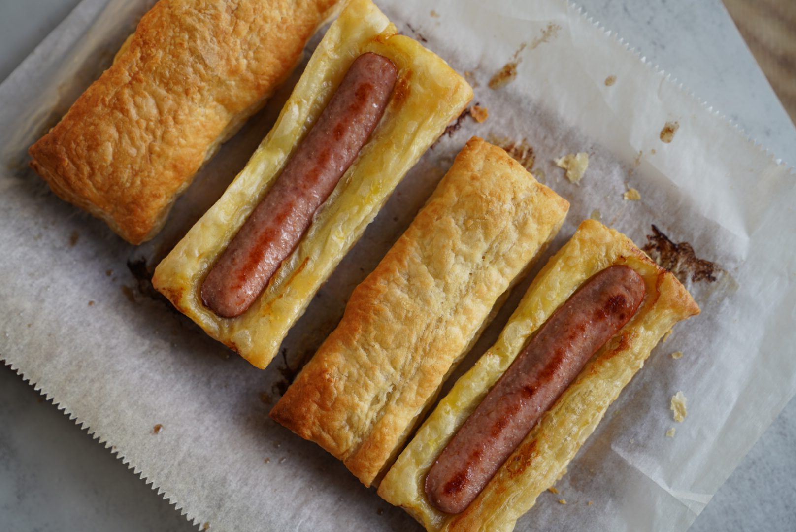 Upside Down Puff Pastry Hot Dog Hack