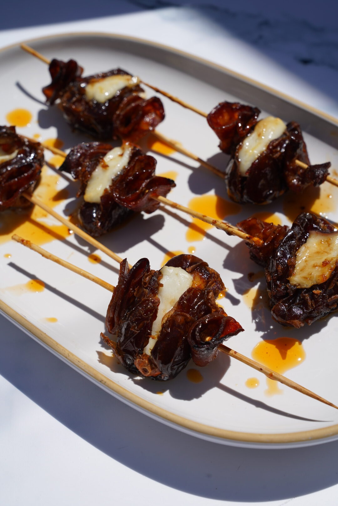 Cheese & Chorizo Stuffed Date Skewers - Easy Appetizer Recipe