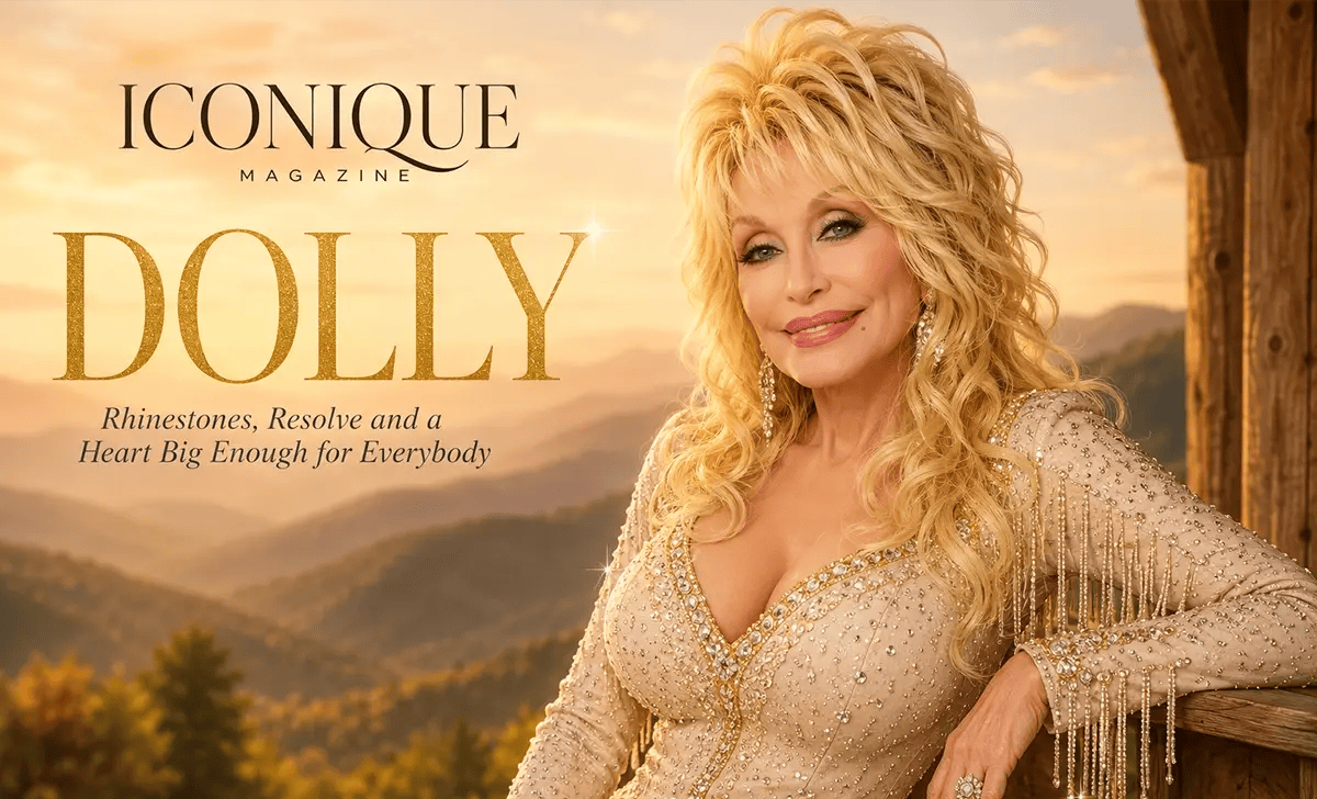Dolly Parton Iconique Magazine feature celebrating her music, accomplishments, Black Lives Matter stance and humanitarian legacy.