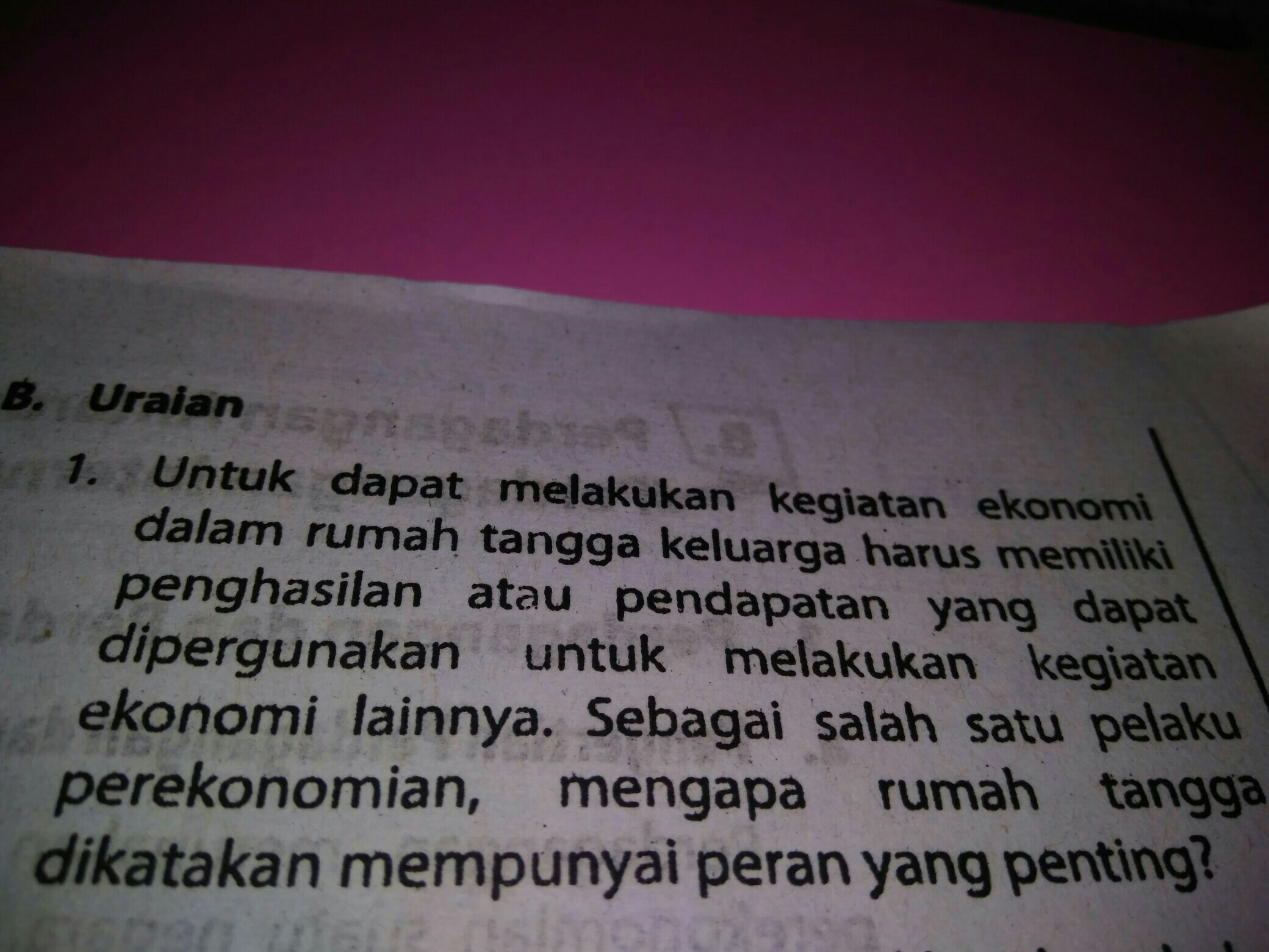 Untuk Dapat Melakukan Kegiatan Ekonomi Dalam Rumah Tangga Keluarga Harus Memiliku Penghasilan Atau Brainly Co Id