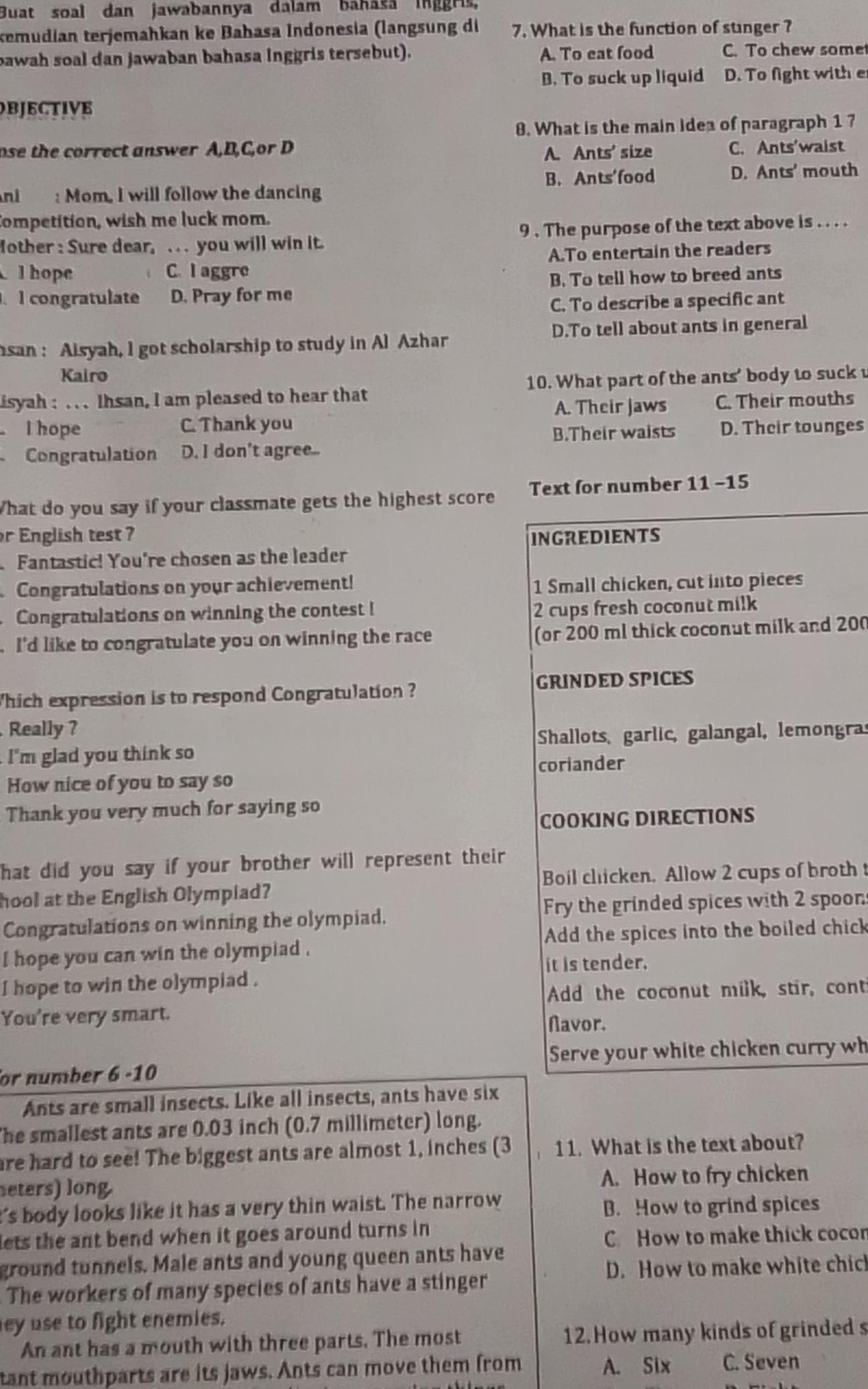 Simple past kata kunci : Choose The Correct Answer Brainly Co Id