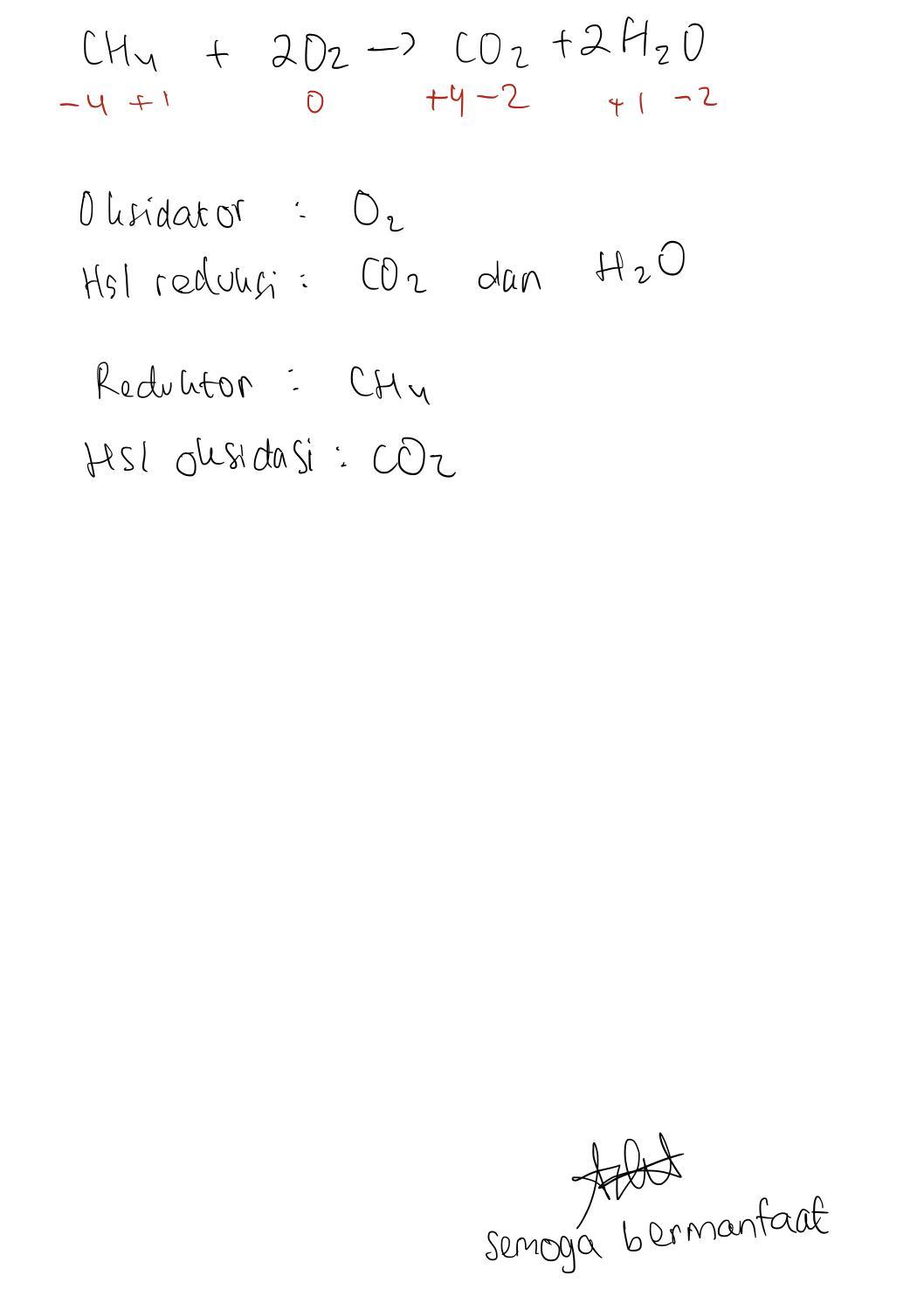 tentukan oksidator dan reduktor pada reaksi redoks berikut,serta tentukan  zat hasil oksidasi dan - Brainly.co.id