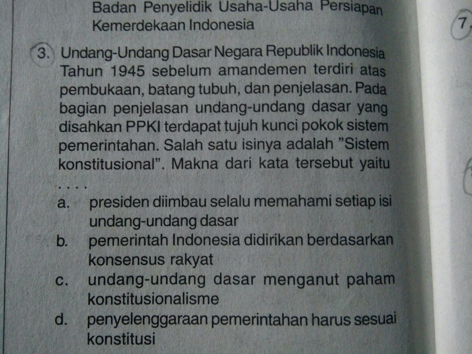  Alasan Dilakukannya Amandemen Pada Uud Nri Tuhan 1945 Pasal 1 Ayat 2 Adalah A Tidak Sesuai Brainly Co Id