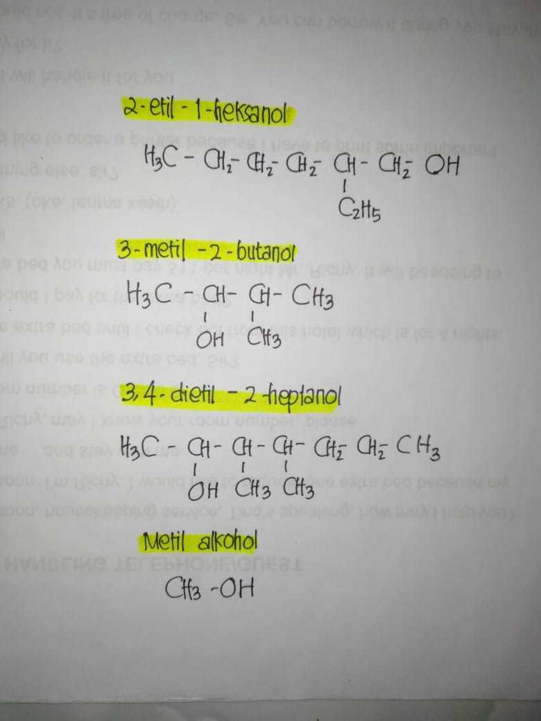 Tuliskan Struktur Dari A 2 Etil 1 Heksanol B 3 Metil 2 Butanol C 3 4 Dietil 2 Heptanol D Brainly Co Id 3 isopropil 2 pentena c.