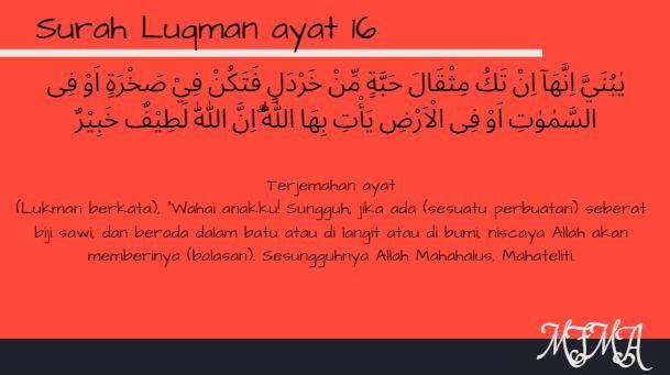 Kandungan Surah Luqman Ayat 16 Brainly Co Id 