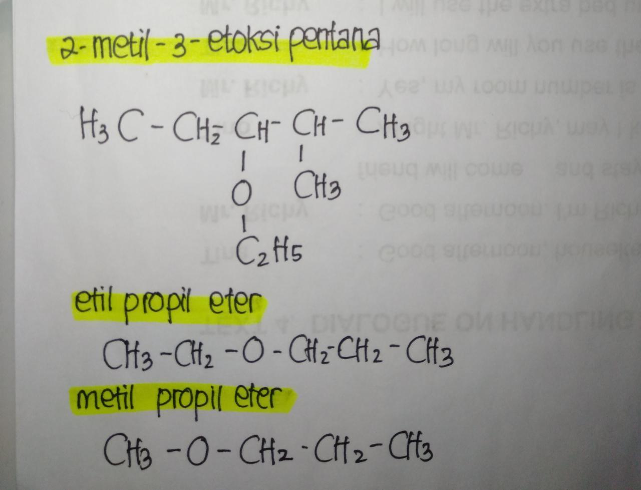 21 alkohol & eter penting • memiliki rumus struktur ch3oh dan adalah alkohol yang . Tuliskan Struktur Dari Nama Eter Berikut A 2 Metil 3 Etoksipentanab Etil Propil Eterc Metil Brainly Co Id