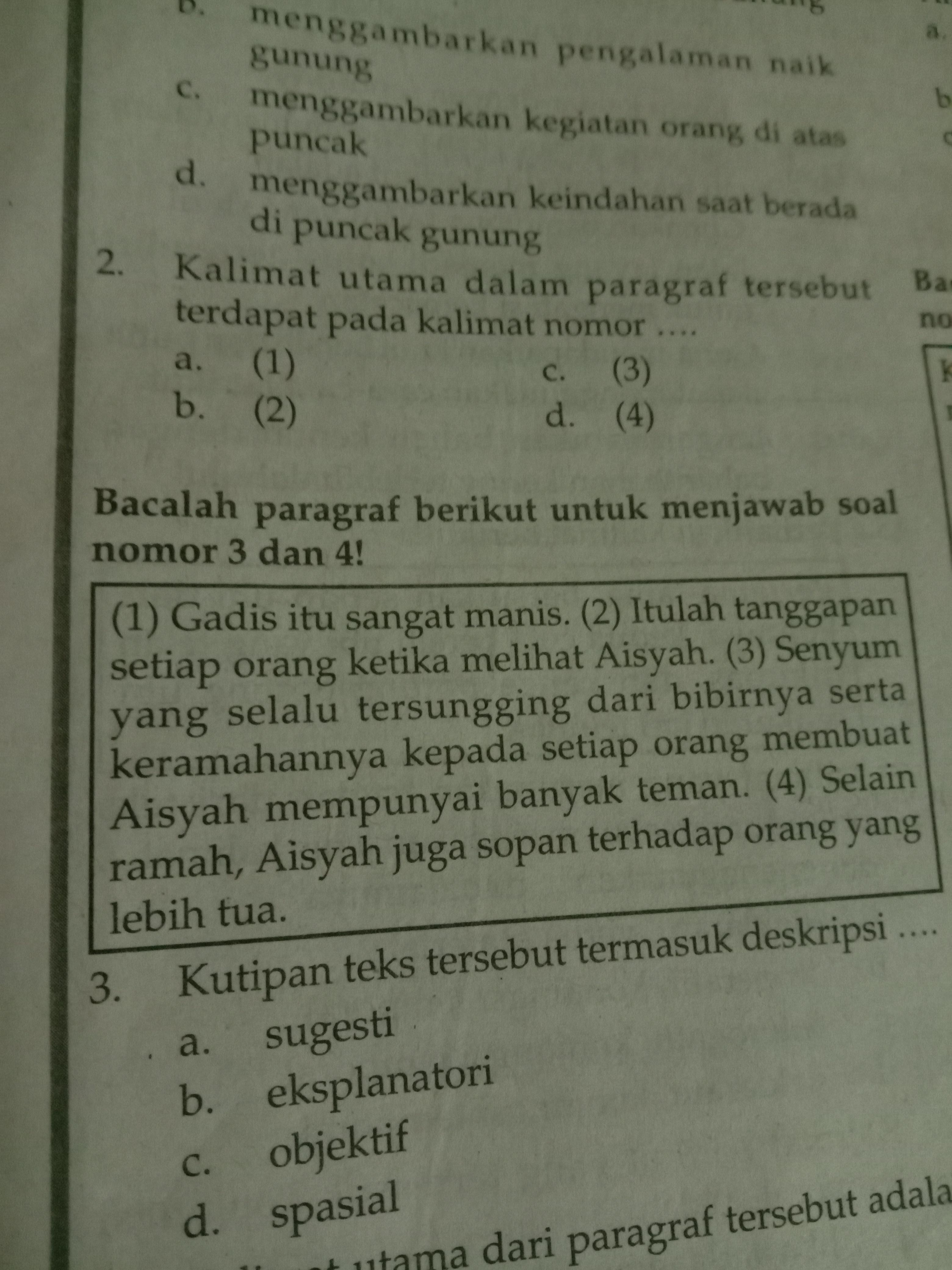 Menulis deskripsi seseorang tidaklah selalu sulit. Kutipan Teks Tersebut Termasuk Deskripsi A Sugesti B Eksplanatori C Objektif D Spasial Brainly Co Id