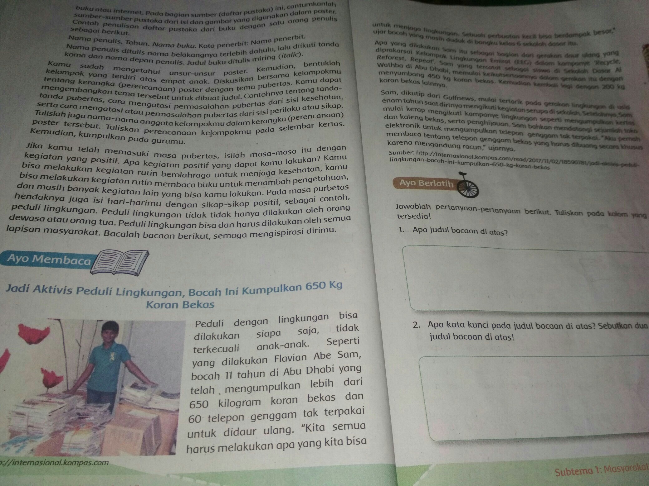 Menjaga lingkungan dan barang bekas. Apa Fungsi Kata Kunci Pada Judul Bacaan - Ilmu Soal