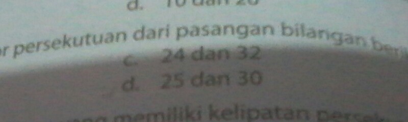 Pertama terjawab tentukan semua faktor persekutuan dari pasangan bilangan dan kiyah2896 kiyah2896 jawaban cara gambar yapenjelasan dengan . Tentukan Semua Faktor Persekutuan Dari Pasangan Bilangan 24 Dan 32 25dan30 Brainly Co Id