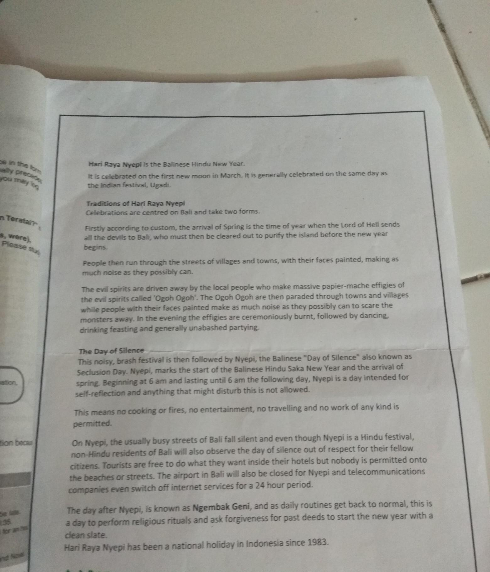 Latihan soal wh questions simple present tense terdiri dari 50 nomor dilengkapi kunci jawaban. Buatlah 15 Pertanyaan Yg Berkaitan Dngn Teks Tsb Yes No Question Amp Wh Question Brainly Co Id