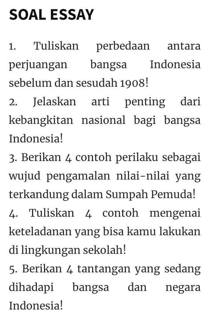 Sekaligus pelopor pendidikan bagi kaum pribumi indonesia dan . Bantuin Dong Kakak Dibuka Ya Pict Nya Itu Dah 5 Soal Brainly Co Id