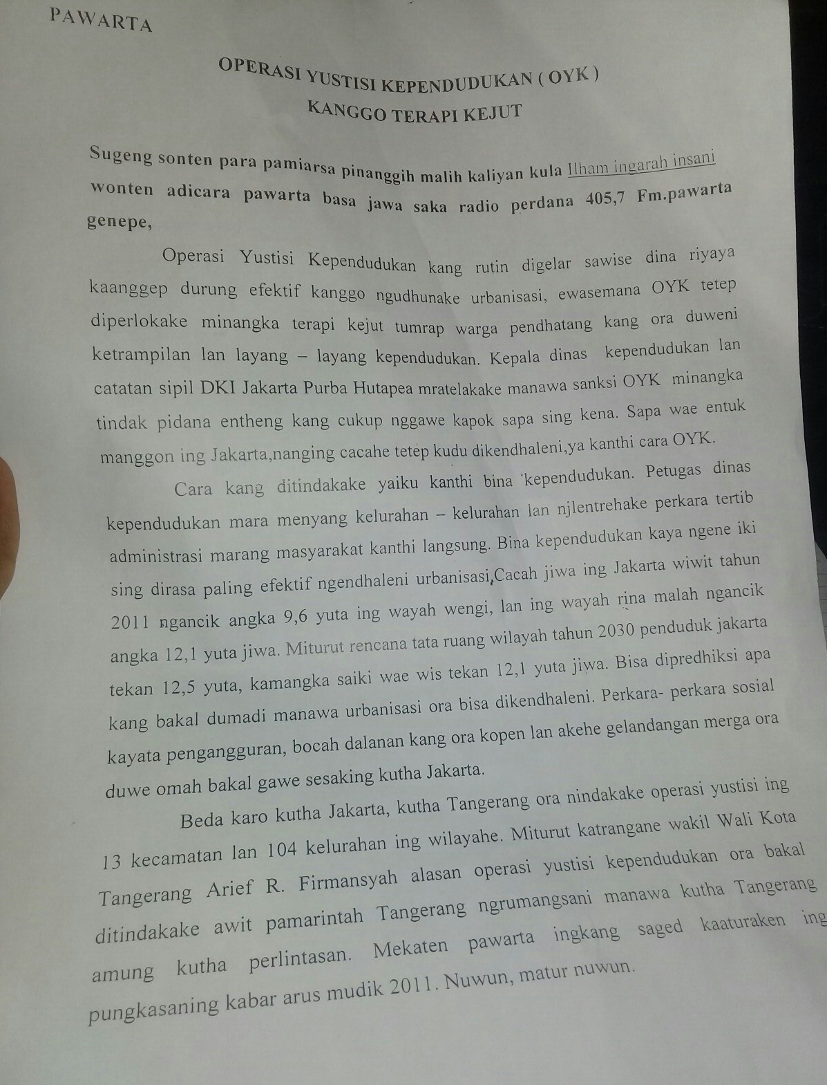Contoh pawarta bahasa jawa beserta 5w 1h tentang kebakaran.contoh pawarta bahasa jawa beserta 5w 1h tentang kebakaran . Soal 1 Sapa Kang Diwartakake 2 Kapan Prastawa Kasebut Kedadeyan 3 Ing Ngendi Prastawa Kasebut Brainly Co Id