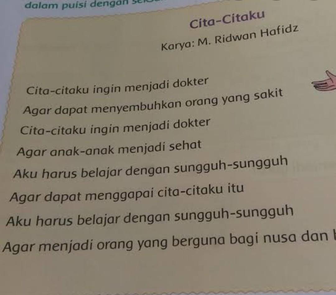 Contoh soal dan materi pelajaran 6 contoh pantun . Kak Tolong Buat Kan Pantung Tentang Cita Cita Butuh Malam Ni Polisi Guru Pilot Brainly Co Id