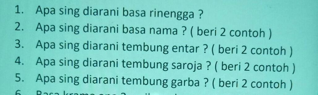 Jenis tembung ini hampir sama dengan garba sustrawan, hanya saja huruf yang digunakan adalah &quot;y&quot;. Kak Bantu Jawab Plissnanti Aku Follow Brainly Co Id