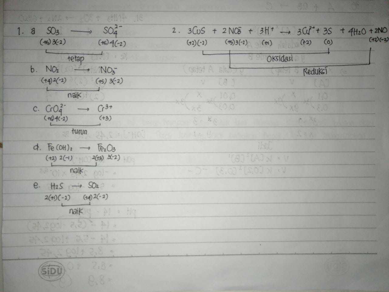 1. penurunan bilangan oksidasi terdapat pada perubahan&hellip; a. SO3⇒SO4 2- b.  NO2⇒NO3 - c. CrO4 2-⇒Cr - Brainly.co.id