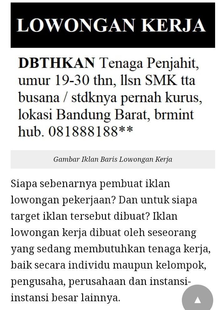 Apakah kamu sedang mencari contoh pengumuman iklan untuk lowongan kerja? Buatlah Contoh Iklan Lowongan Pekerjaan Brainly Co Id