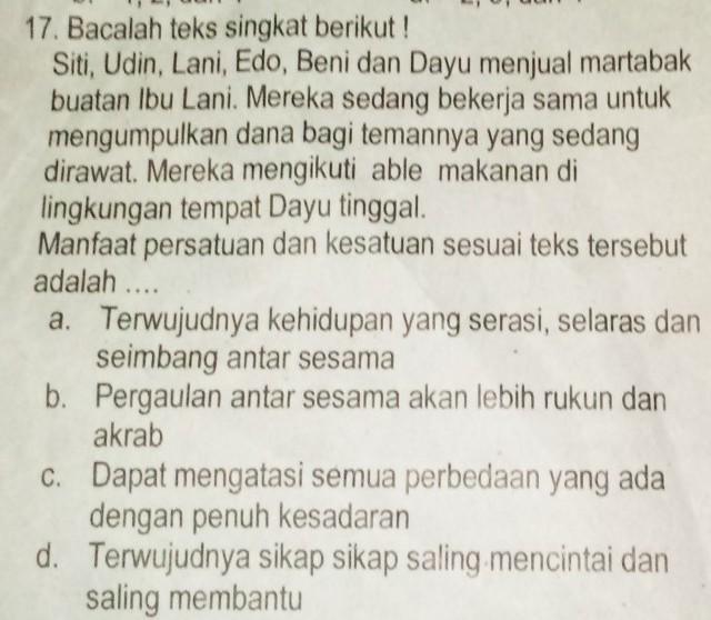 Namun kemampuan ibu untuk tetap dapat berkepala dingin dalam hal ini masih diuji oleh allah dengan sikap suami yang menurut ibu tidak adil karena memutuskan tali silaturahmi dengan mertuanya. 17 Bacalah Teks Singkat Berikut Siti Udin Lani Edo Beni Dan Dayu Menjual Martabakbuatan Ibu Brainly Co Id