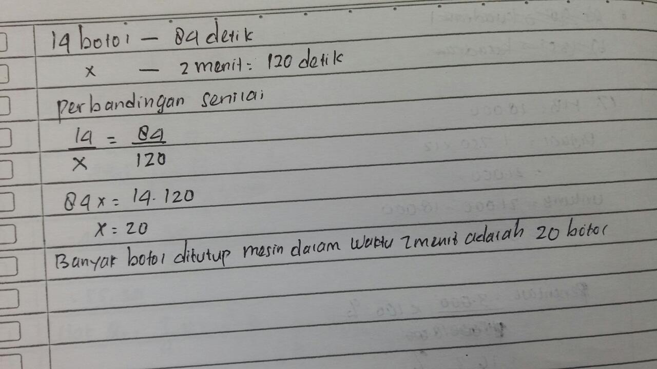 Sebuah Mesin Di Suatu Pabrik Minuman Mampu Memasang Tutup Botol Untuk 14 Botol Dalam Waktu 84 Detik Brainly Co Id Bangunan dibuat dengan biaya Rp.