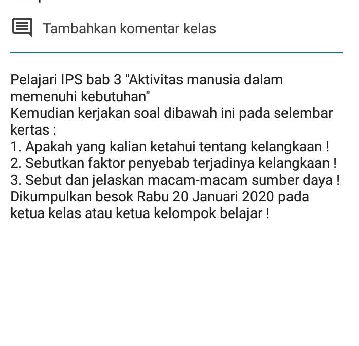 Aktivitas manusia dalam memenuhi kebutuhan kebutuhan hidup yang tidak terbatas dengan alat Soal Ips Smp Kelangkaan Beinyu Com
