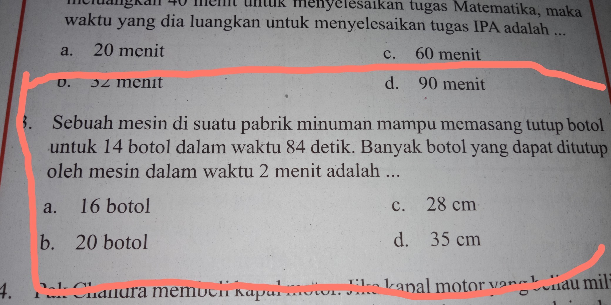 S Roboguru Ruangguru Question Sebuah Mesin Di Suatu Pabrik Minuman Mampu Memasang Tutup Botol Untuk 14 Qu Yp530t5q Banyak botol yang dapat ditutup oleh mesin dalam waktu 2 menit adalah.