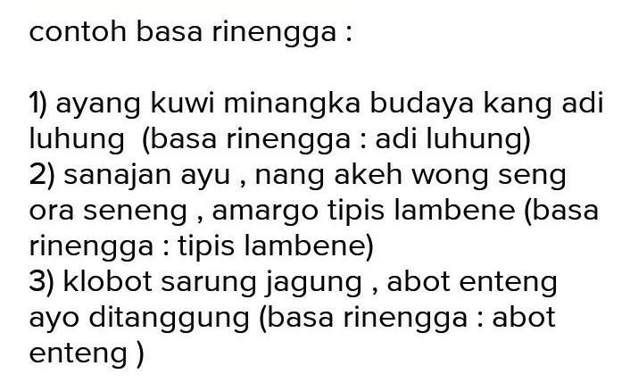 Arti jenis dan contoh morfem dalam bahasa sunda. Sebutkan 25 Contoh Bahasa Rinengga Pliss Kak Jawab Urgent Brainly Co Id