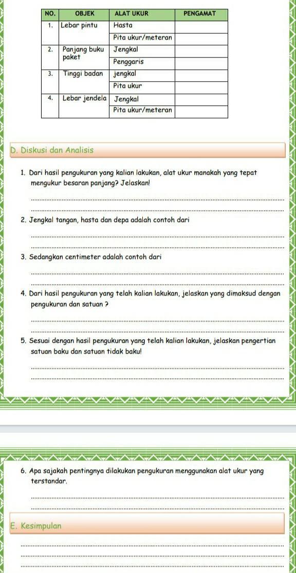Tuliskan hasil pengukuranmu dalam tabel di bawah ini dan tuliskan juga hasil. Aku Udh Di Suruh Ngumpul Ini Pls Di Bantu Brainly Co Id